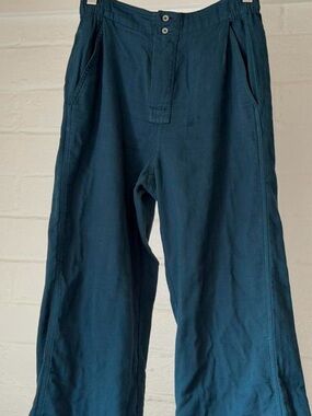 Women's Wide-Leg Trousers in Deep Teal